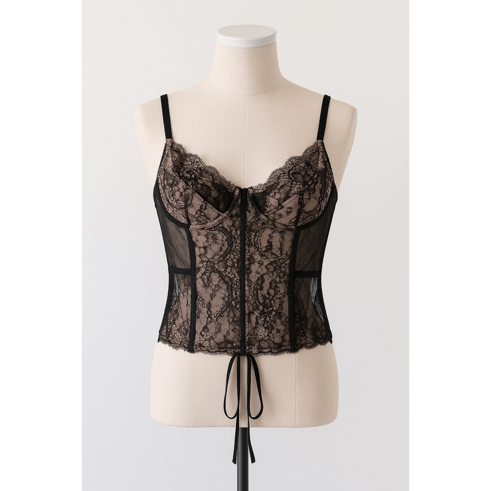 Victoria's Secret Womens Corset Sz 36C Lace Bustier Lingerie Coquette Whimsigoth